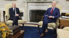 Olaf Scholz y Joe Biden, en la Casa Blanca