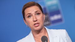 La primera ministra danesa, Mette Frederiksen, durante su comparecencia en Ankara, donde participa en la cumbre de la OTAN