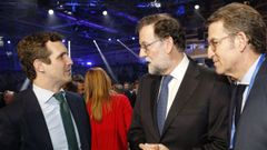 Casado, Rajoy y Feijoo en la convencion del PP del a�o pasado