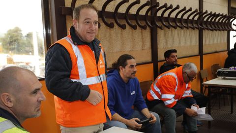 Zan, en una asamblea de trabajadores