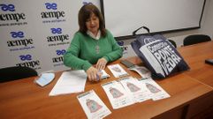 Conchi Pereiro, vicepresidenta de Aempe, present� esta ma�ana la campa�a navide�a de 200 comercios pontevedreses. 