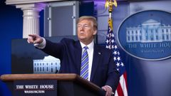 Donald Trump, durante su rueda de prensa diaria