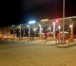 Peaje de la AG-55, sin cobradores manuales, el lunes por la noche. 