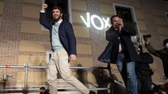 Juan Garca-Gallardo y Santiago Abascal en la noche electoral del pasado domingo en Castilla y Len