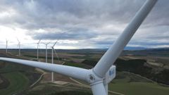 Imagen de las palas de un aerogenerador de un parque e�lico