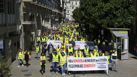 La marcha a su paso por el centro de la ciudad