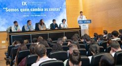 Un momento da intervenci�n de Mart�n Gil, trala s�a elecci�n como presidente de Novas Xeraci�ns do Partido Popular en Ourense