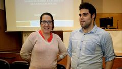 Elia Rodr�guez y Jonathan Lema Touri��n en la presentaci�n del estudio sobre relaciones laborales y homosexualidad