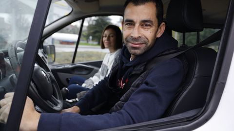 Juan Jes&uacute;s &Aacute;lvarez, vecino de Tui, que vino con su familia por la AP-9 a A Coru&ntilde;a.