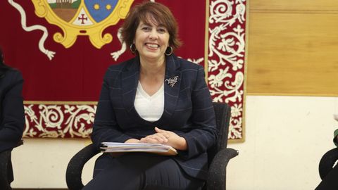 Nogueira, en el primer debate entre candidatas celebrado la pasada semana en la Facultade de Ciencias Pol&iacute;ticas