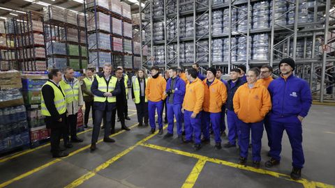 Visita de Alfonso Rueda a la sede de Gadisa en el polgono de Piadela