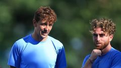 Javi Gonz�lez, a la derecha de la imagen, junto a ��igo Idi�kez, durante su etapa en el Canc�n mexicano.