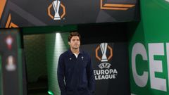 El jugador del Celta Marcos Alonso, antes del duelo ante el Celtic de Europa League.