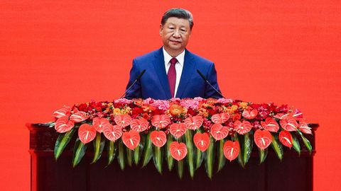 El presidente de China, Xi Jinping habla en la recepci�n oficial