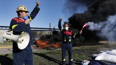 Protesta de los trabajadores de Alcoa en el d�a en el que se reuni� el Supremo