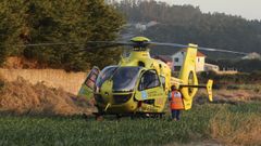 El helic�ptero medicalizado aterriz� enfrente del restaurante