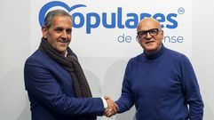 Lino Gonzlez, cabeza de lista del PP en  O Carballio para las elecciones municipales, y el presidente provincial del partido, Jos Manuel Baltar