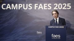 El expresidente del Gobierno Jos� Mar�a Aznar interviene en la clausura del Campus FAES.