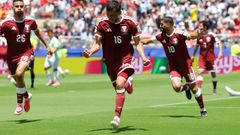 Catar festeja el gol marcado en el minuto 95