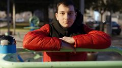 Dani P�rez, jugador juvenil del Antela FC, que volvi� a jugar un partido tras terminar la quimioterapia contra un linfoma de Hodgkin.