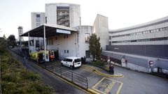 Entrada de urgencias del Hospital Montecelo, en Pontevedra, donde este mi�rcoles hay 49 pacientes covid en planta y 14 graves en las unidades de cr�ticos