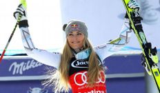 La estadounidense Lindsey Vonn, tras su triunfo. 