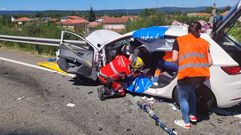 Accidente de tr�fico con cinco heridos en Monforte