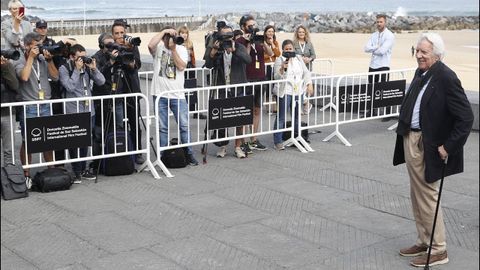 El actor canadiense Donald Sutherland, este jueves en el Festival Internacional de Cine de San Sebastián, en donde presentó su película «Una obra maestra», un «thriller» dirigido por Giuseppe Capotondi