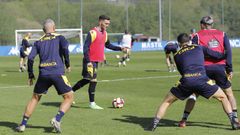 Lucas P�rez, en un entrenamiento