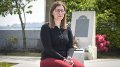 Noem� Rivas, viuda de Pedro Herrera, primer oficial de m�quinas fallecido en el Villa de Pitanxo cuando su hijo ten�a siete meses.