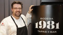 El chef �lvaro Victoriano, ayer en su nuevo local, Bodega 19 81