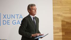 Alfonso Rueda, en la rueda de prensa posterior al Consello de la Xunta
