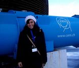 Claudia visit� estos d�as el CERN de Ginebra, en la foto
