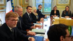 Macron en el primer Consejo de Ministros del Gobierno de Attal.