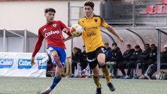 El disparo de Marru que terminara siendo el 2-0 frente a la Gimnstica Segoviana.