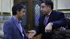 Xulio Ferreiro y Jose Manuel Dapena, en un pleno de marzo de este a�o 