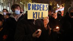 Manifestaci�n la noche del jueves frente al Ministerio de Interior brit�nico.