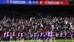 El Barcelona se ejercit�este viernes ante cerca de 22.000 espectadores.