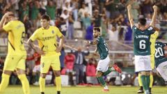 Vadillo celebra el gol del empate. 