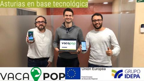 Fernando Milla, David Rodríguez y Marcos Flórez, fundadores de VacaPop
