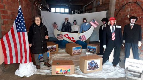 �Trump conquista Groencobas�, montaje de la asociaci�n vecinal del barrio de Covas, en Monforte