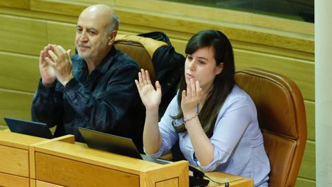 La diputada de En Marea, Paula Quinteiro, esta maana en el Parlamento