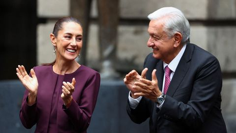 Claudia Sheinbaum y Andrs Manuel Lpez Obrador, este mircoles en Ciudad de Mxico