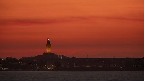 Atardecer en A Coru�a este pasado domingo