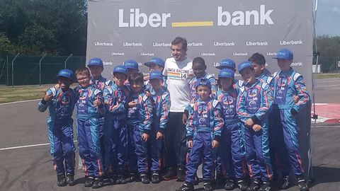 Fernando Alonso en el Museo Circuito del piloto