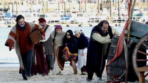 Los actores recordaron la llegada de la carabela a Baiona