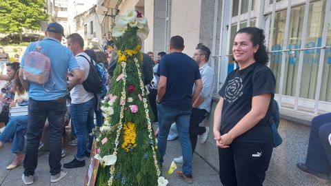 Una de las composiciones florales que pudieron verse en la plaza de Espa�a