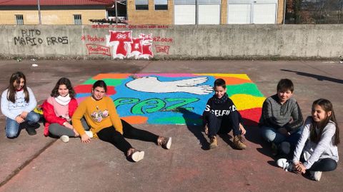 Paz Ourense.Acto por el Da de la Paz en el CPI de Ribadavia