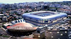 Recreacin de cmo quedara el estadio de Riazor tras la reformas que piensan ejecutar para optar a albergar algn partido del Mundial de 2030