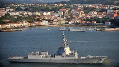 La F-103 zarpando de Ferrol hacia un operativo